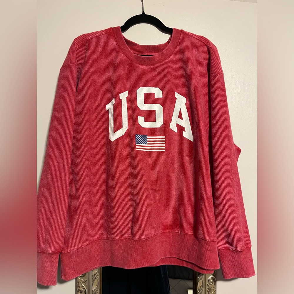 Maurices Red Crew Neck Sweater USA Design